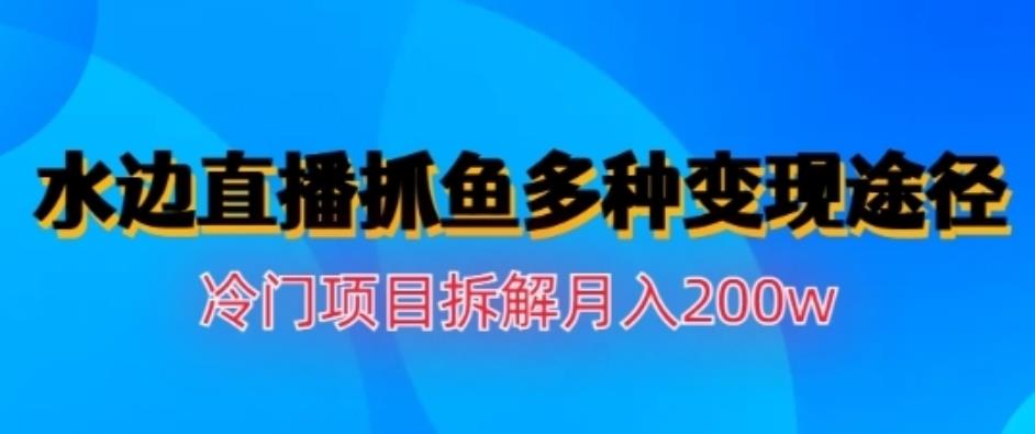 水边直播抓鱼，多种变现途径冷门项目，月入200w拆解【揭秘】-七哥副业网